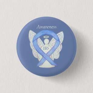 Bóton Redondo 2.54cm Pin Anjo de Guardião do IBS - Sensibilização