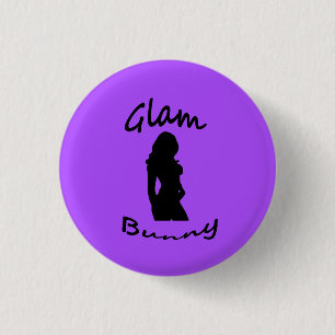 Bóton Redondo 2.54cm Pin Glam do logotipo do coelho