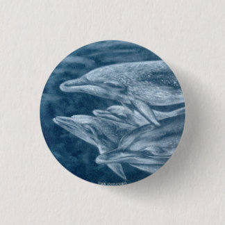 Bóton Redondo 2.54cm Pin manchado dos golfinhos