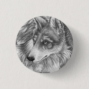 Bóton Redondo 2.54cm Pin mexicano do lobo cinzento