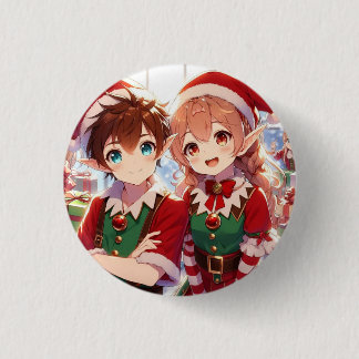 Bóton Redondo 2.54cm Pin niños Navidad