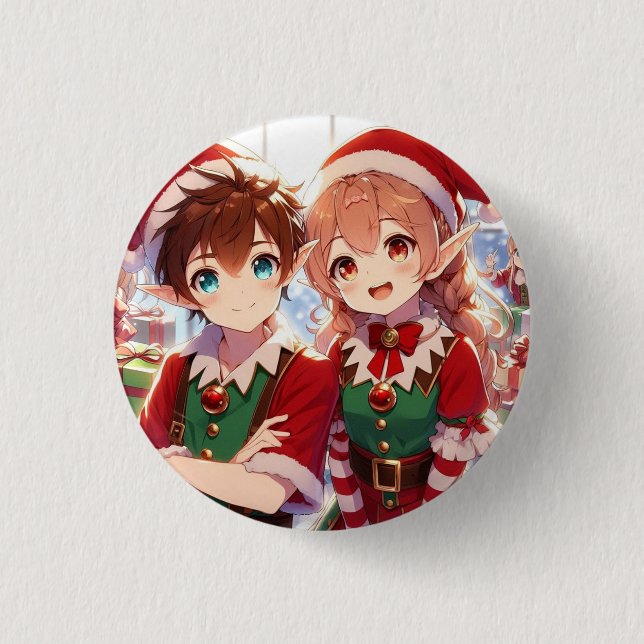 Bóton Redondo 2.54cm Pin niños Navidad (Frente)