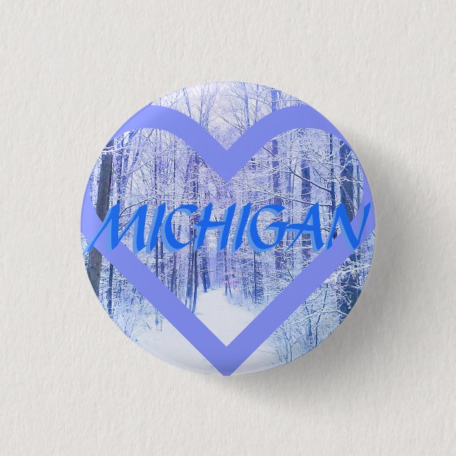 BÓTON REDONDO 2.54CM PIN NOVO DO INVERNO PERIHEART DE MICHIGAN (Frente)