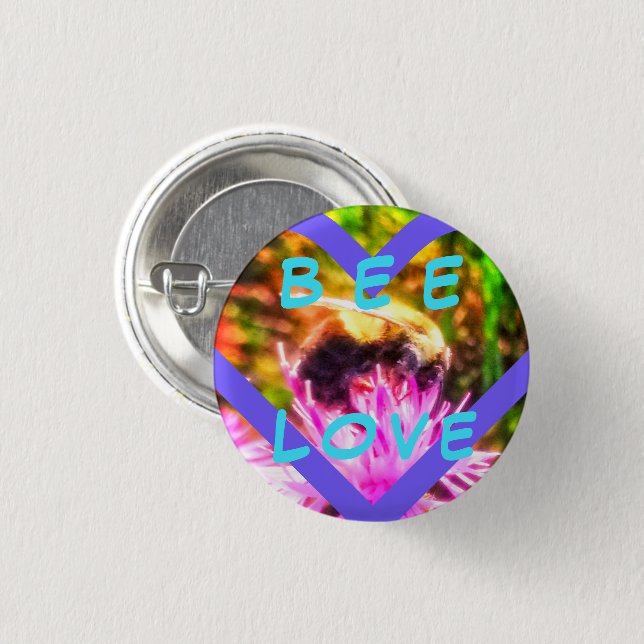 BÓTON REDONDO 2.54CM PIN PEQUENO DO AMOR DA ABELHA DE BNEW (Frente & Verso)