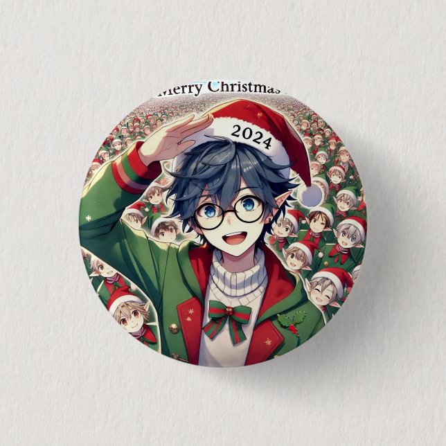 Bóton Redondo 2.54cm Pin personaje navidad (Frente)