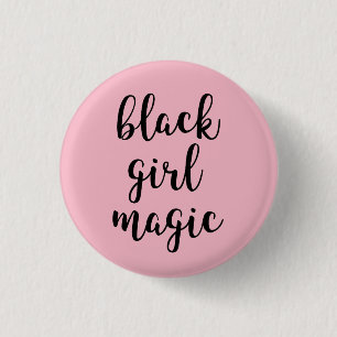 Bóton Redondo 2.54cm Pin preto da mágica da menina