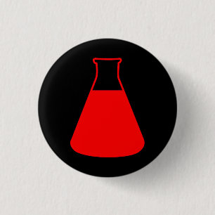 Bóton Redondo 2.54cm Pin vermelho do botão da química da garrafa de