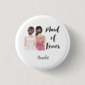 Bóton Redondo 2.54cm Pinback do Partido Bridal do Casamento de madrinha