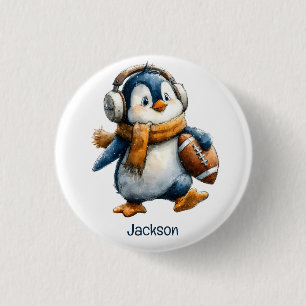Bóton Redondo 2.54cm Pinguim de Futebol de Inverno Personalizado para C