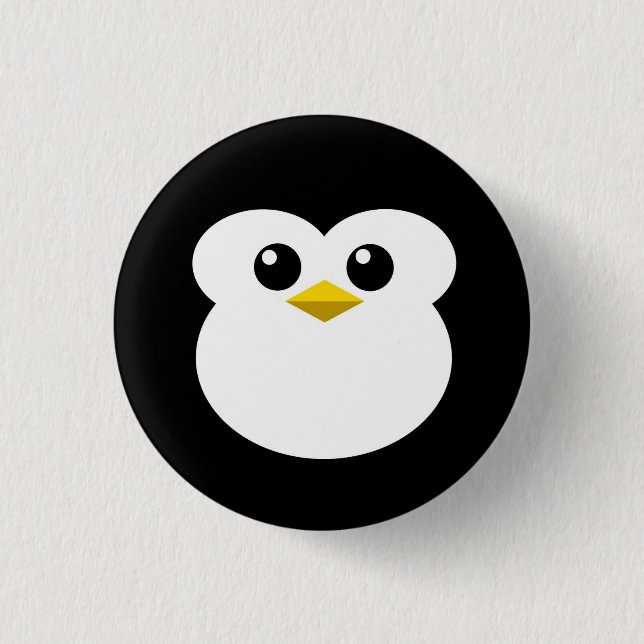 Bóton Redondo 2.54cm Pinguim Fofo  (Frente)