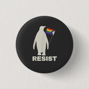 Bóton Redondo 2.54cm Pinguim resistente contra tarifas LGBT Anti Trump