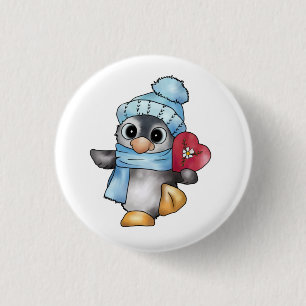 Bóton Redondo 2.54cm Pinguin mit Herz
