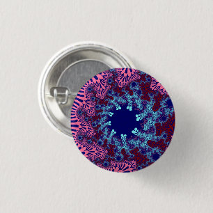 Bóton Redondo 2.54cm Pink and Blue Sunburst