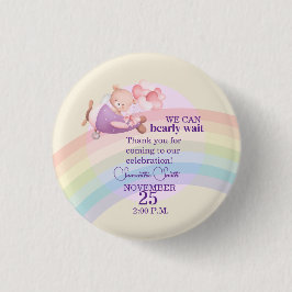 Bóton Redondo 2.54cm Pink Bear Pastel Airplane Balloon 