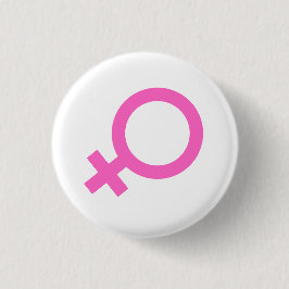 Bóton Redondo 2.54cm Pink Female Gender Symbol Button 