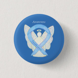 Bóton Redondo 2.54cm Pino anjo da fita de reconhecimento azul do Cancer