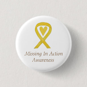 Bóton Redondo 2.54cm Pino de Fita de Consciência Ausente em Ação (MI