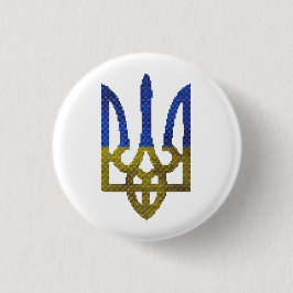 Bóton Redondo 2.54cm Pino do Bordado de Armas do Casaco Ucraniano Tryzu