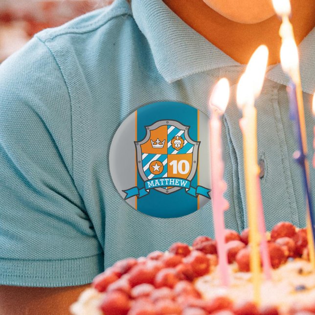 Bóton Redondo 2.54cm Pino do botão Knight crest 10 anos (Criador carregado)