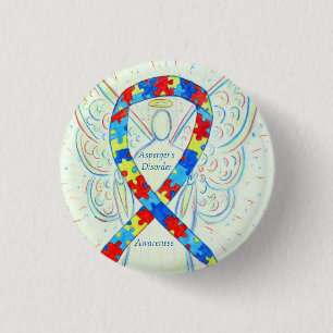 Bóton Redondo 2.54cm Pinos de fita de Quebra-cabeça Angel do Asperger