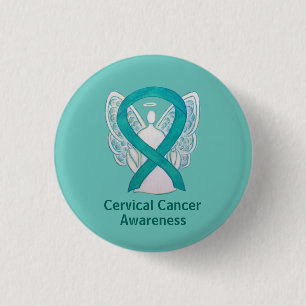 Bóton Redondo 2.54cm Pinos do Botão Anjo de Sensibilização do Cancer Ce