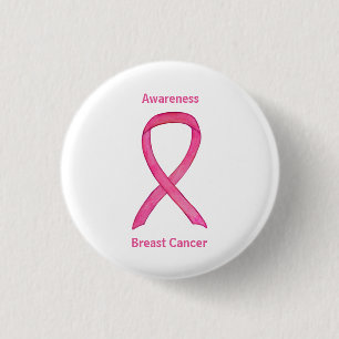 Bóton Redondo 2.54cm Pinos Personalizados da Fita de Consciência Rosa