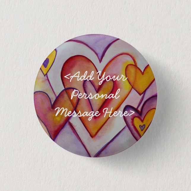 Bóton Redondo 2.54cm Pinos Personalizados de Botões de Amor (Frente)