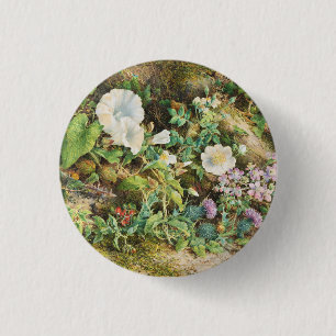 Bóton Redondo 2.54cm Pintura floral de petúnias vintage bonitas