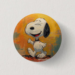 Bóton Redondo 2.54cm Pintura Pop Art de Cachorro Beagle Alegre
