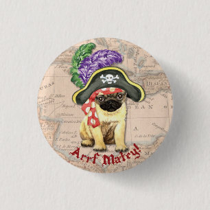 Bóton Redondo 2.54cm Pirata do Pug
