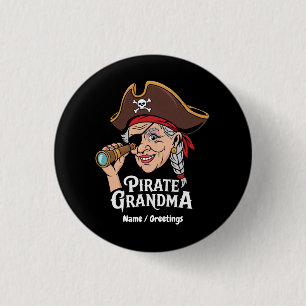 Bóton Redondo 2.54cm Pirata Vovó Engraçado Vovó Engraçada Costume de Ha