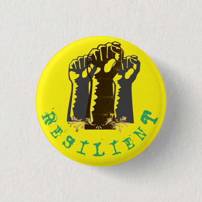 Bóton Redondo 2.54cm Pistas resistentes com fundo amarelo (Frente)