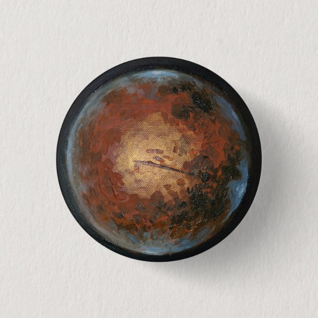 Bóton Redondo 2.54cm Planeta Marte (Frente)
