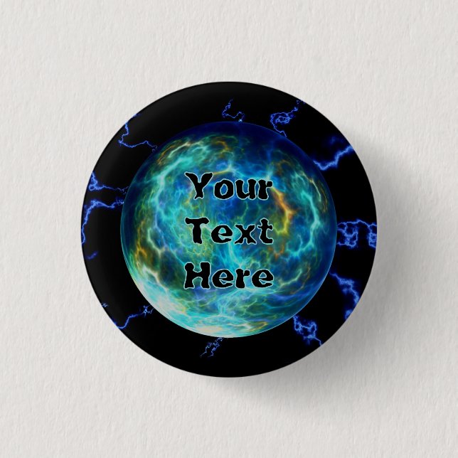 Bóton Redondo 2.54cm Plasma Elétrico (Frente)