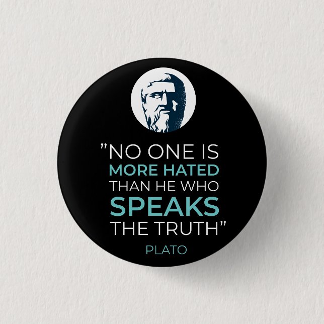 Bóton Redondo 2.54cm Plato Truth Philosophy Quote (Frente)