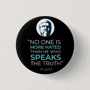 Bóton Redondo 2.54cm Plato Truth Philosophy Quote