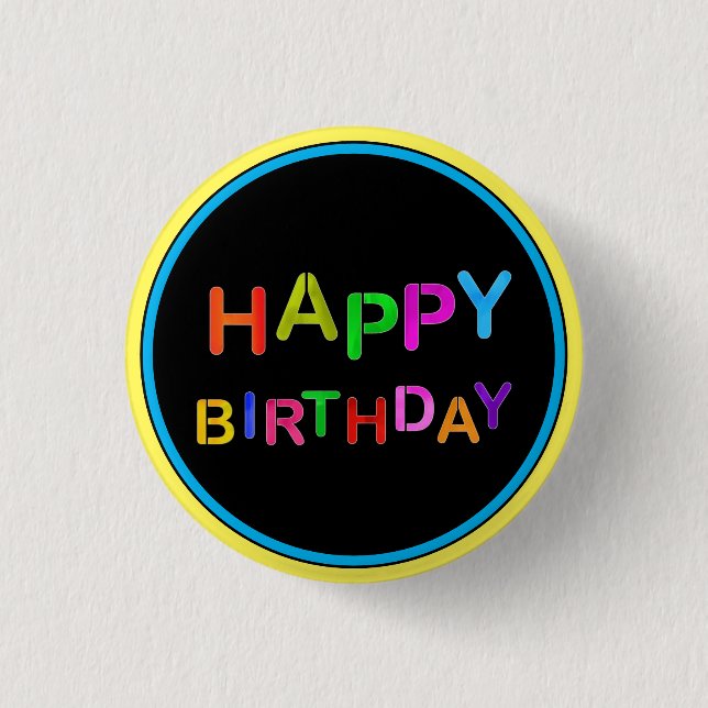 Bóton Redondo 2.54cm Playful Happy Birthday (Frente)