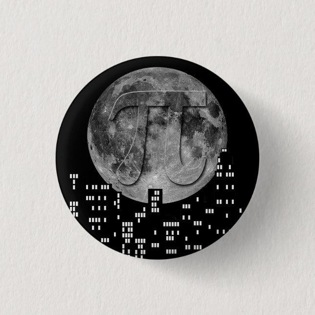 Bóton Redondo 2.54cm Plena Lua Pi No Céu (Frente)