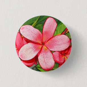 Bóton Redondo 2.54cm plumeria
