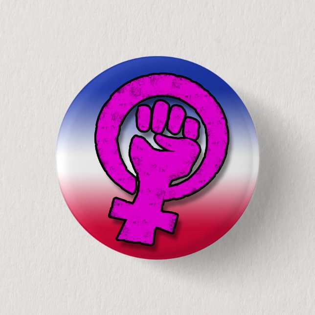 Bóton Redondo 2.54cm Poder feminino - Botão pequeno (Frente)