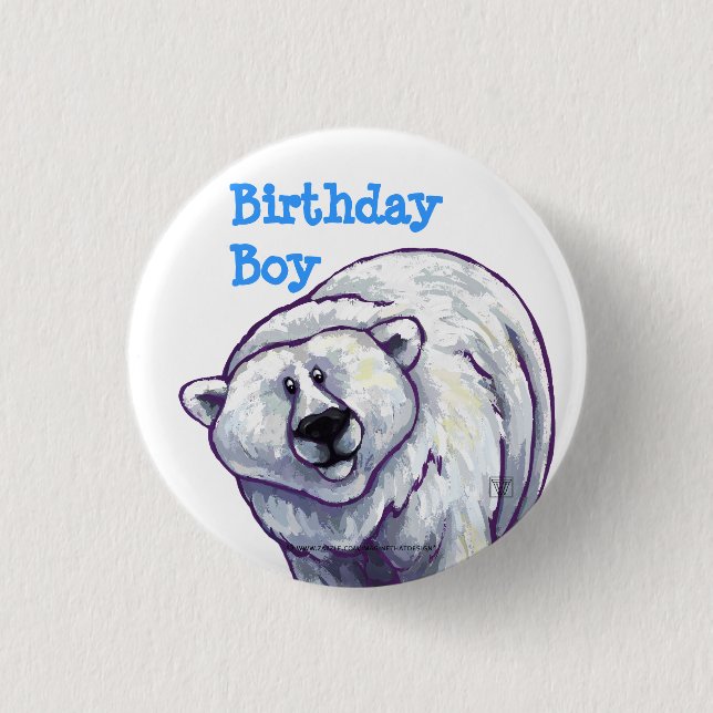 Bóton Redondo 2.54cm Polar Bear Party Center (Frente)