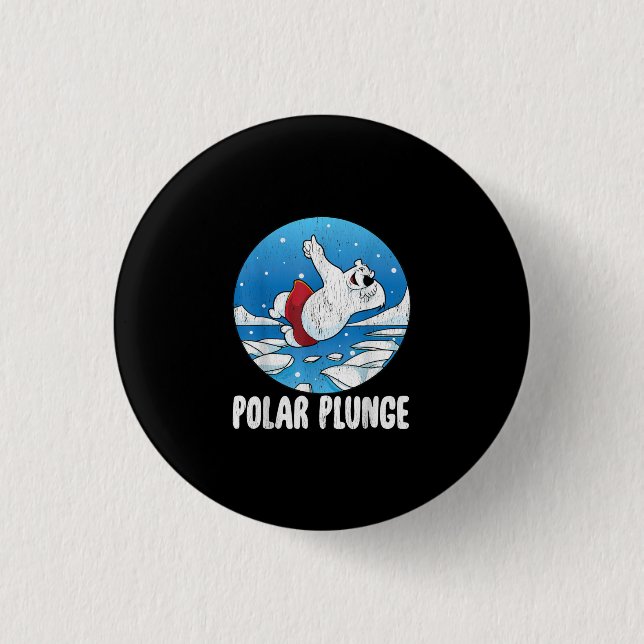 Bóton Redondo 2.54cm Polar Plunge Ice Salta Urso Polar Natação de inver (Frente)