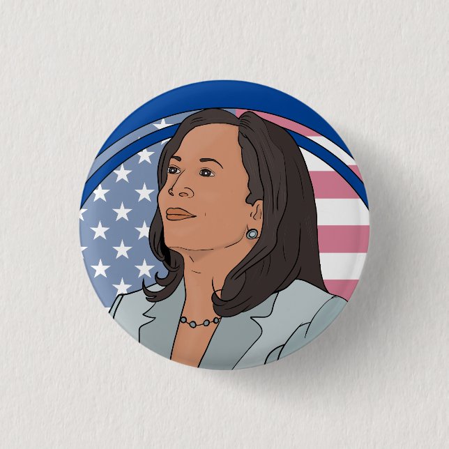Bóton Redondo 2.54cm Política Kamala Harris (Frente)