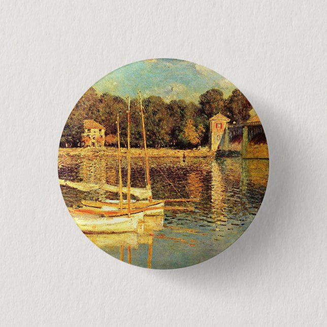 Bóton Redondo 2.54cm Ponte no Argenteuil Claude Monet (Frente)