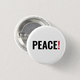 Bóton Redondo 2.54cm Ponto de exclamação da paz vermelho-preto branco c