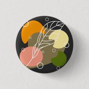 Bóton Redondo 2.54cm Pontos de abstrato interessantes com folhas