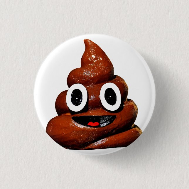 Bóton Redondo 2.54cm Poop, emoji, button 💩 (Frente)
