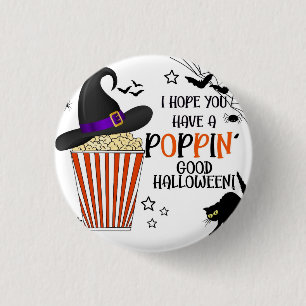 Bóton Redondo 2.54cm Popcorn trick or treat square sticker square paper