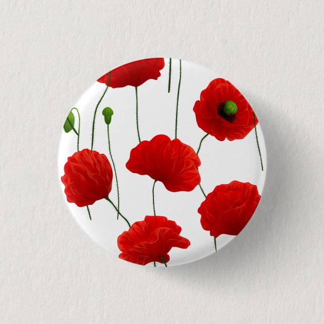 Bóton Redondo 2.54cm Poppies (Frente)