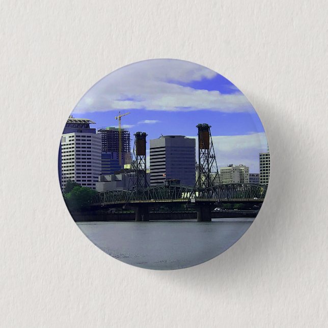 Bóton Redondo 2.54cm Portland Hawthorne Bridge #1 Button (Frente)